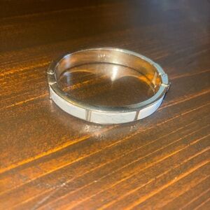 LOFT Silver-Tone Bracelet with White Inlay Panels